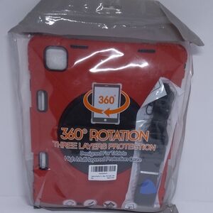 360 Rotation Red Tablet Case For I Pad Pro 13